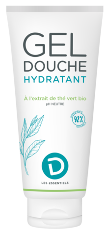 Image de face du gel douche hydratant D Les Essentiels